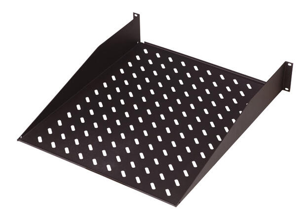 Lande 19" Fasthylle 2U D550 Feste foran | 15kg | Svart 